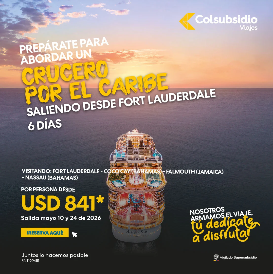 Zarpa en Crucero desde Fort Lauderdale